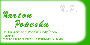 marton popesku business card